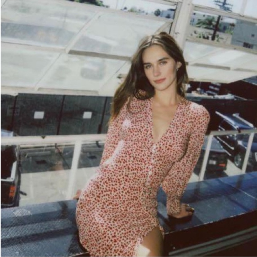 Realisation Par Pink Floral Midi Dress